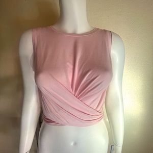 Fabletics medium pink tied crop top